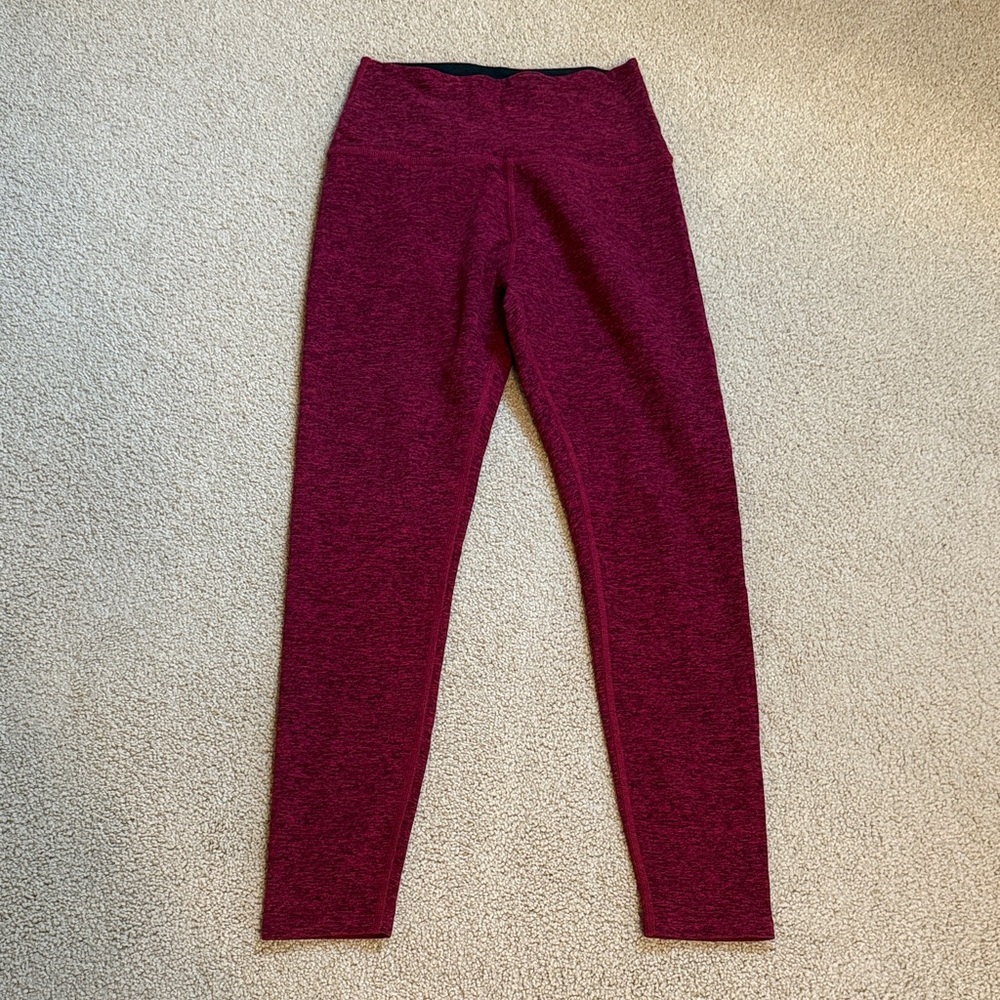 Beyond Yoga Raspberry Red Heathered Leggings